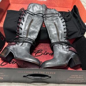 Freebird by Steven Gray Lace Up Boots with Chunky Heel